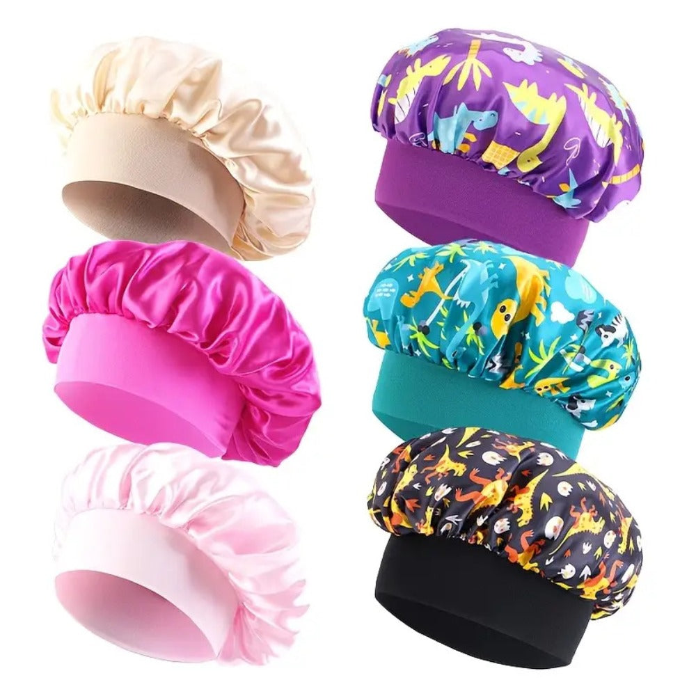 Shower Caps 6 Pack Unicorn Colorful Printed – Adjustable Elastic Reusable Waterproof Hair Cap Set for Women & Girls — image 9