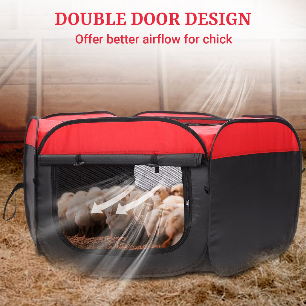Chicken Brooder Tent Bundle, Chick Playpen Feeder Waterer Perch Kit for Garden, Patio and Yard Use — image 4