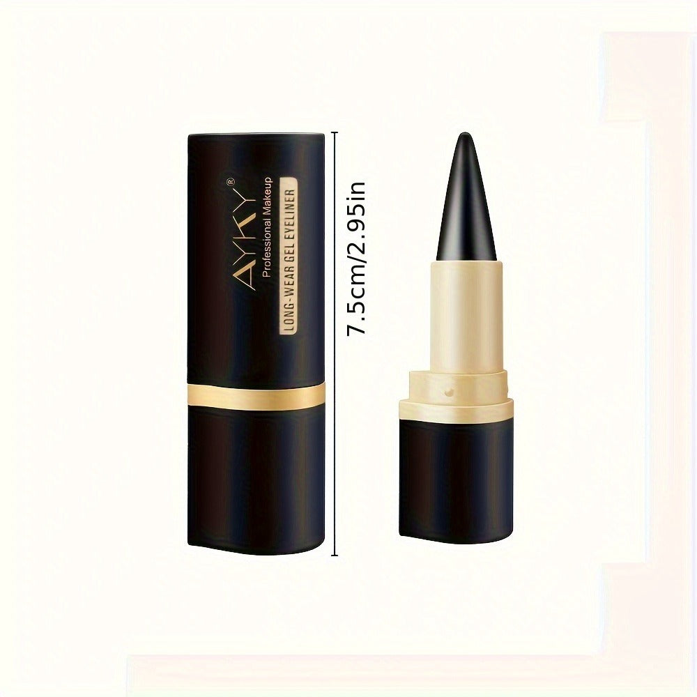 Six-Piece Solid Matte Black Twist-Up Eyeliner Set with 7.5cm Gold-Trimmed Cases for Eye Makeup — image 4