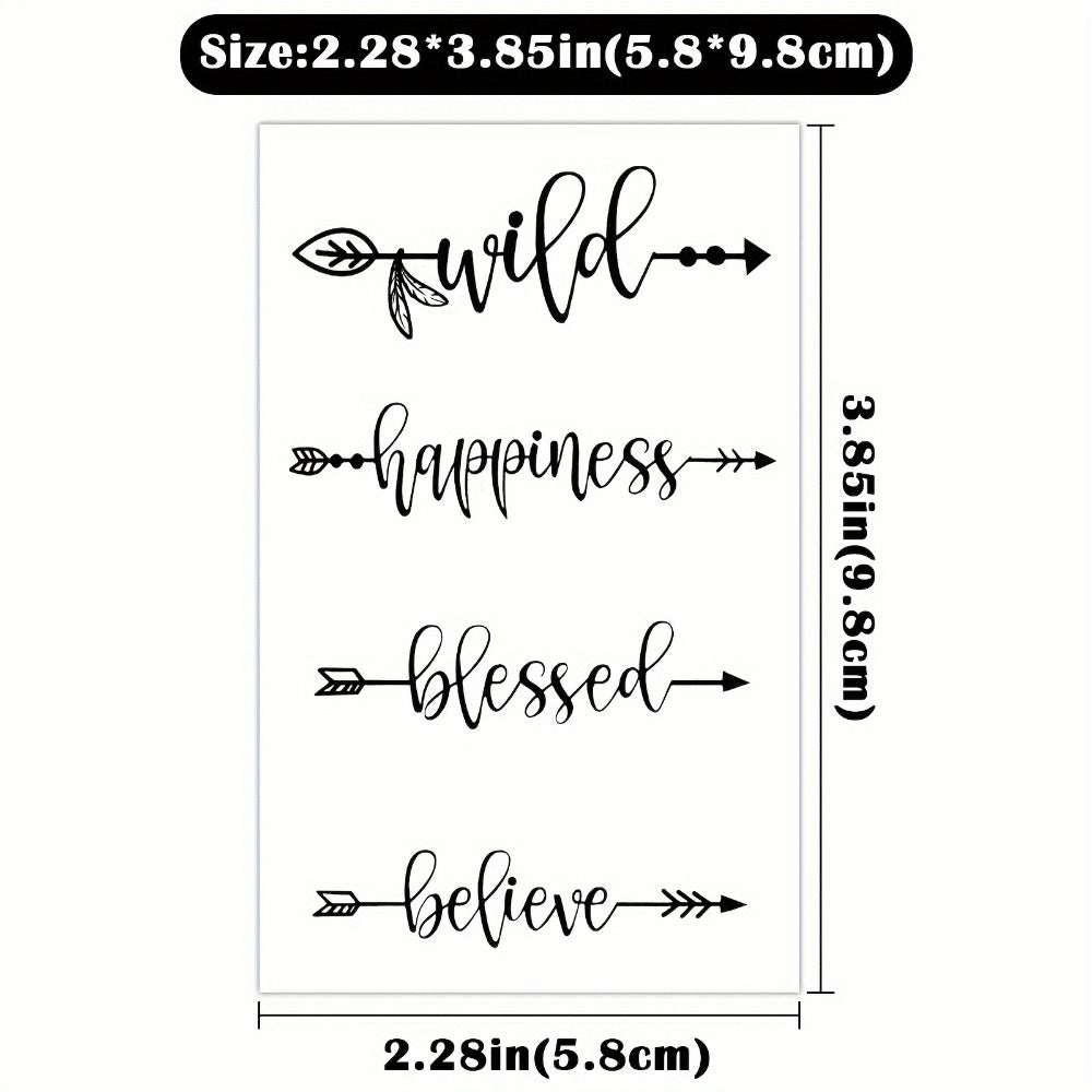 Temporary Tattoos, 30-Sheet Floral and Letter Set with Black Linework Designs for Face, Neck, Arm and Wrist — image 4