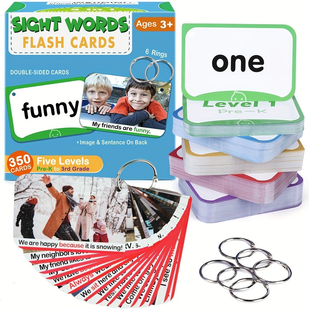 Sight Words Flash Cards 350 Dolch & Fry High Frequency Words, 5 Color-Coded Levels Pre-K to 3rd Grade — image 8