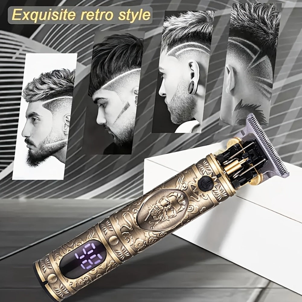 Hair Clipper Retro T-Blade Cordless Trimmer with LED Display, USB Charging and T9 or T10 Style Options — image 3