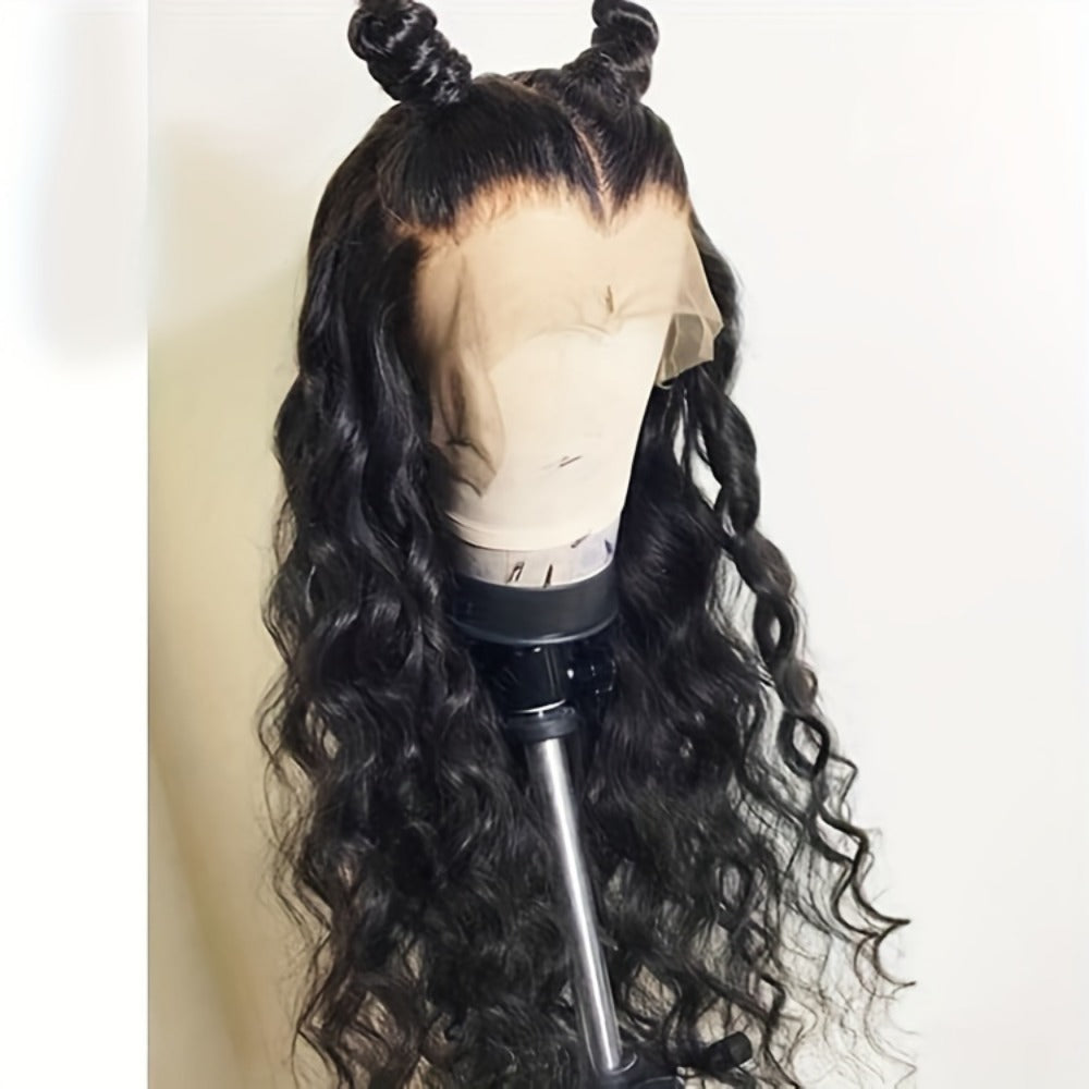 Synthetic Wig 13x4 Lace Front Loose Wave, 26-Inch Black Glueless Free-Part Style for Daily Glam — image 9