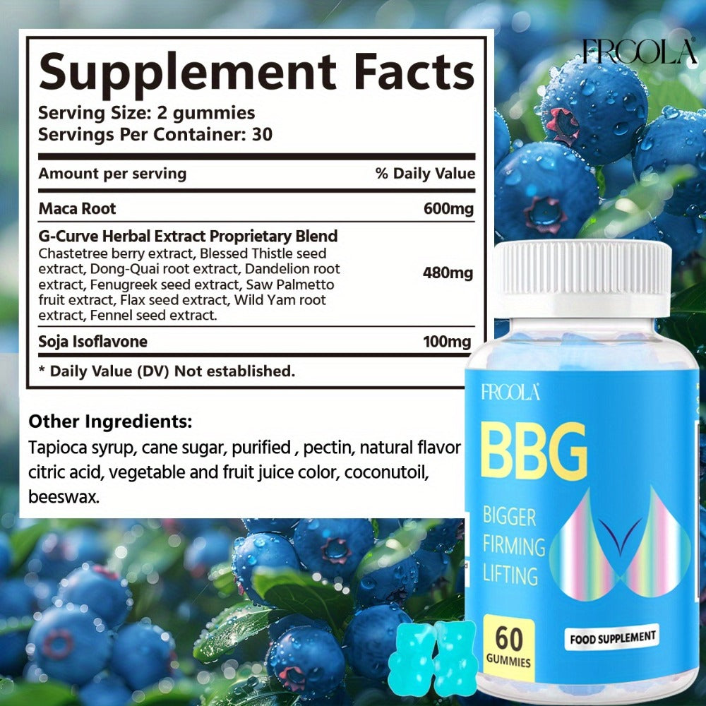 BBL Gummies for Women Butt Enhancement 60 Count Strawberry Flavor for Bath Time, Home Spa and Personal Care — image 10