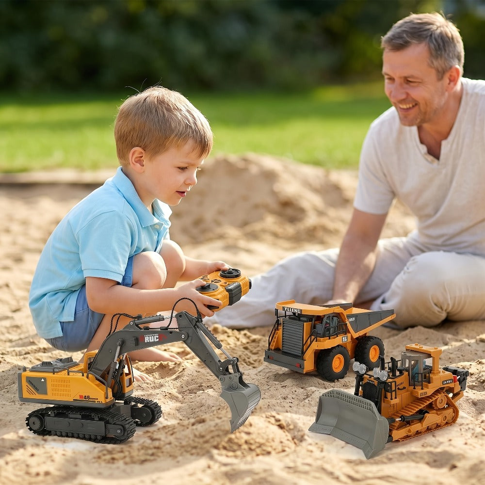 RC Bulldozer 1:24 Scale Alloy with 680° Rotation & Working Arm, 2.4GHz Remote Control Construction Vehicle for Kids — image 1