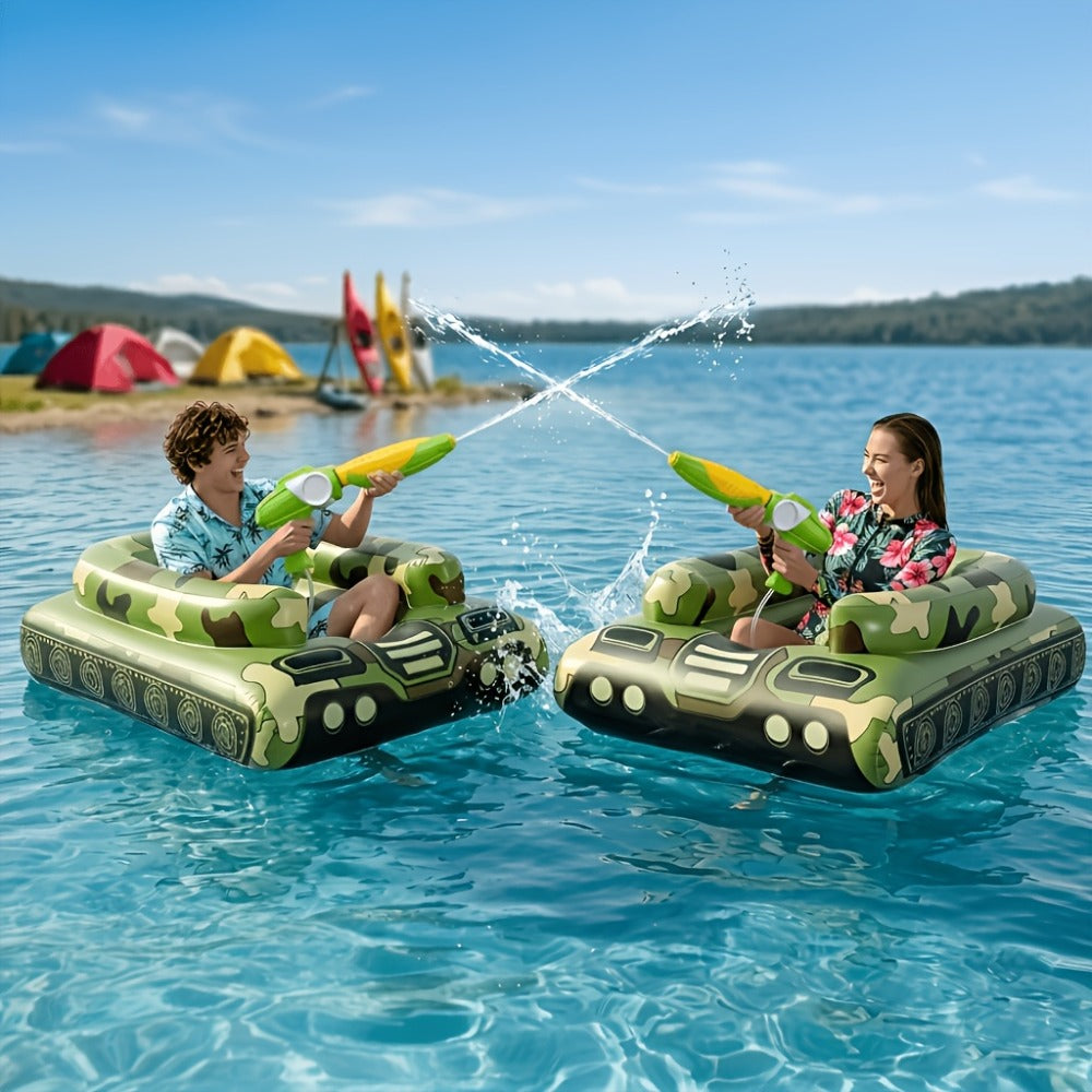 Giant Tugboat Pool Float 60 Inch XL Ride-On Inflatable Raft with Built-In Water Sprayer & 16-Inch Beach Ball — image 3