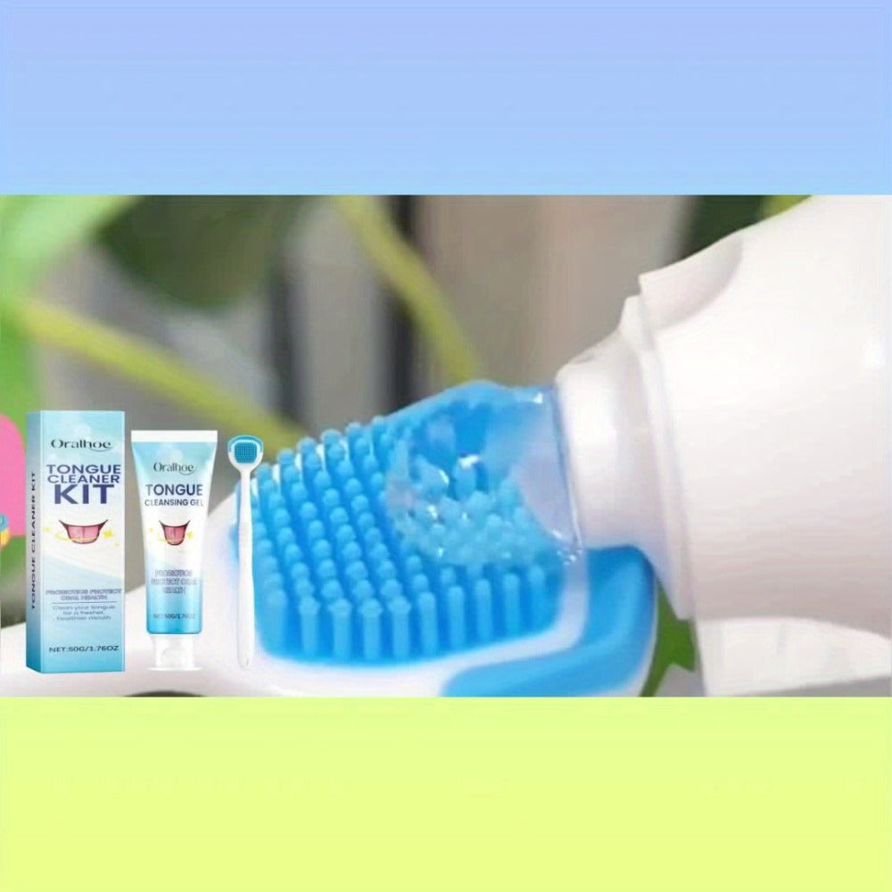 Tongue Cleaner Kit with Probiotic Cleansing Gel & Tongue Brush, Bad Breath Eliminator Fresh Mouth Daily Oral — image 8