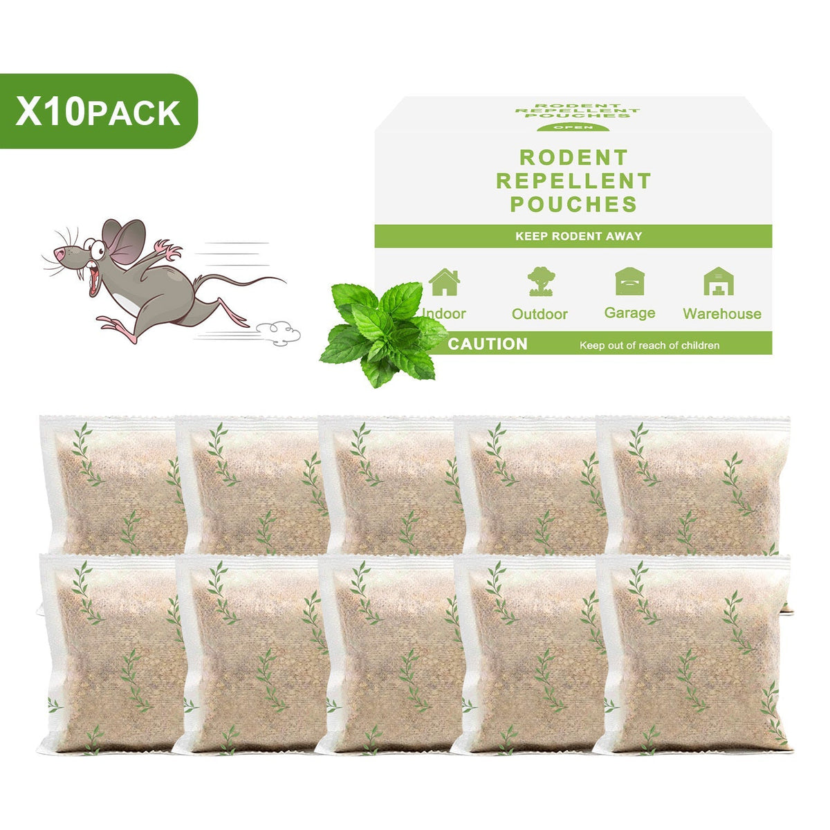 Mouse, Peppermint Pouches Car RV Garage Camper Indoor Outdoor for Garden, Patio and Yard Use — image 12