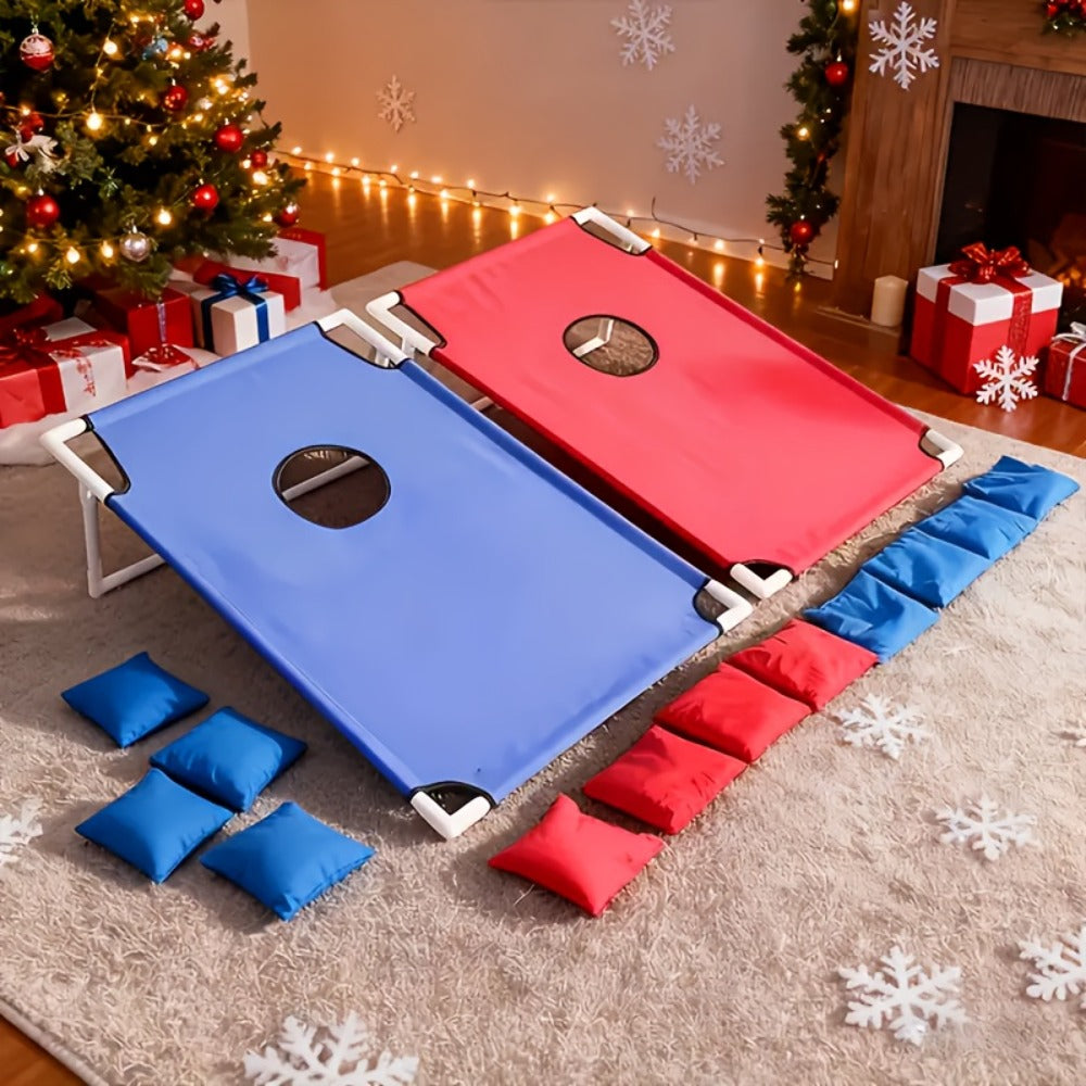 Portable Cornhole Bean Bag Toss Game Foldable Board 12 Bean Bags Storage Bag with the Listed Color, Size or Set Options for E