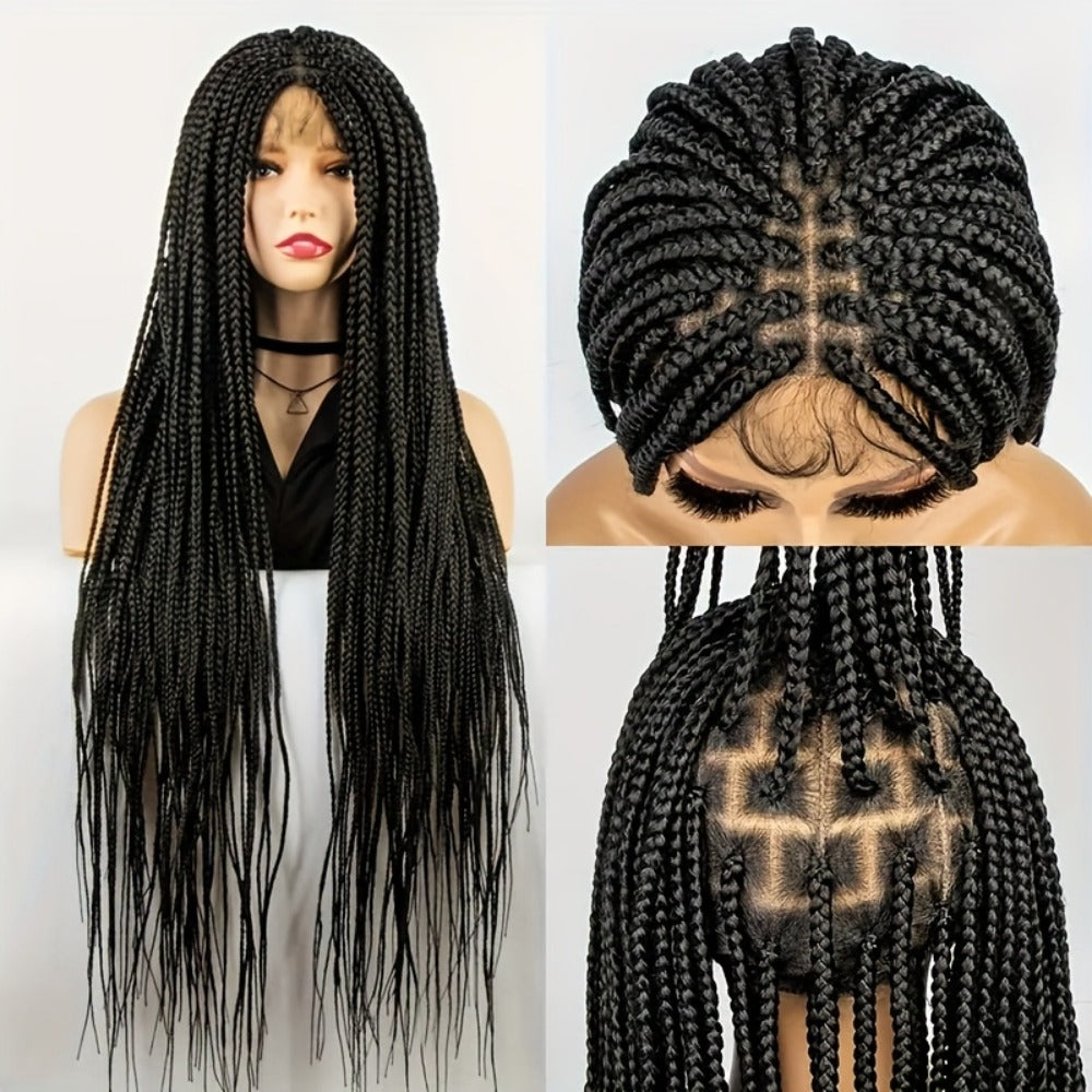Long Box-Braid Wig with Full Lace Cap in 26- or 38-Inch Lengths and Four Lettered Color Options — image 4