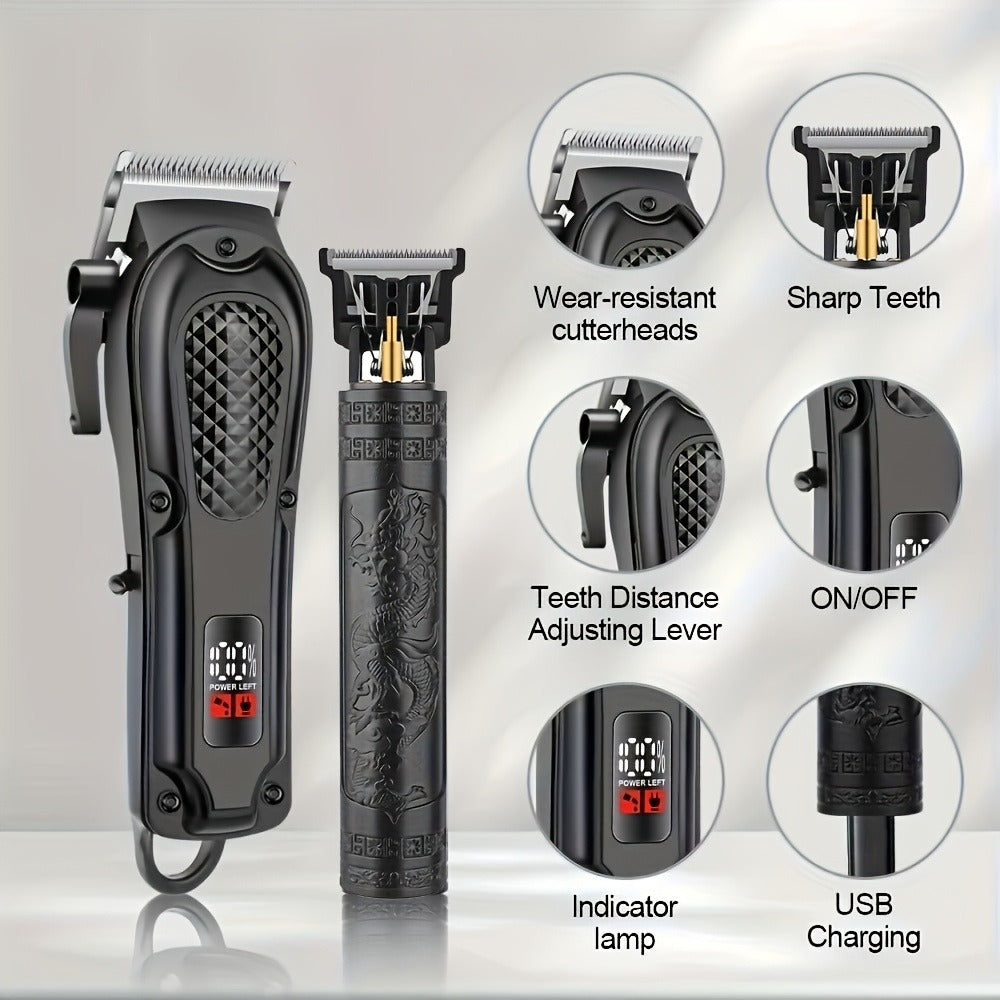 2-Piece Hair Clipper Set with Full-Size Clipper, Detail Trimmer, Guide Combs and USB Charging Accessories — image 30