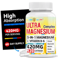 Magnesium Complex 420mg Capsules 120 Count with Vitamin B6 for Bath Time, Home Spa and Personal Care — image 7