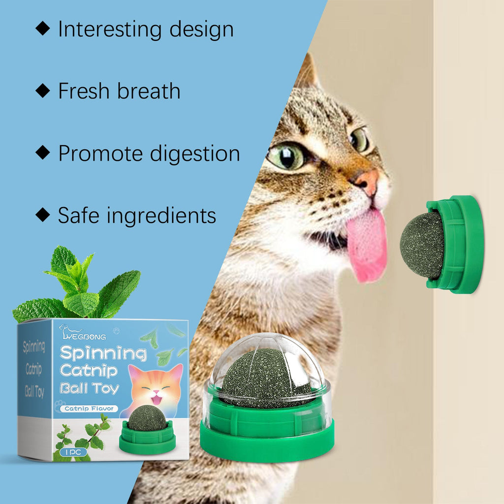 Mint-Flavored Rotating Cat Ball Toy Chew Toy Tooth Cleaning Care Rotating Mint Ball