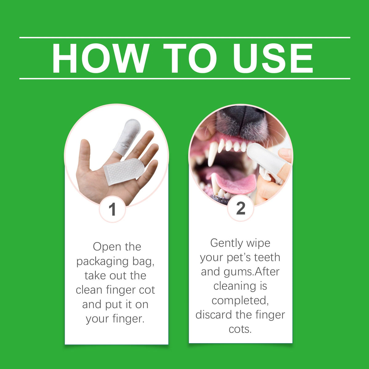 Dog And Cat Tooth Wipes, Pet Dog Mild Tooth Cleaning Tartar Stains Fresh Breath Wipes
