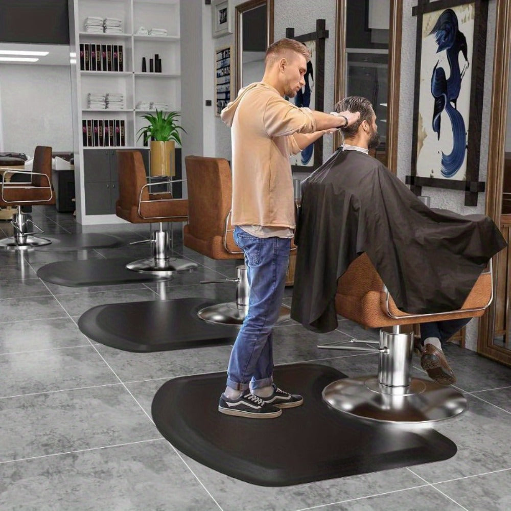 Anti-Fatigue Salon Mat for Hair Stylist with Round Cutout – Thick Non-Slip Standing Mat for Barber Chair, Hairdresser, Barber