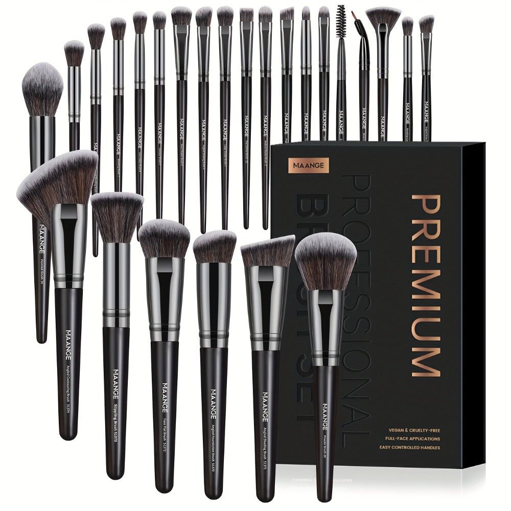 Makeup Brush Set, 25-Piece Synthetic Bristle and ABS Handle Collection with Face-Eye Brush Shapes and Gift Box — image 1