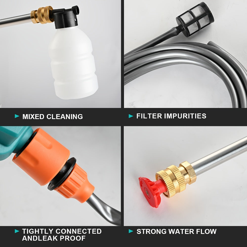 Car Pressure Washer with 500 PSI Listing, 6-in-1 Spray Nozzle, 5m Hose and One or Two Batteries — image 8