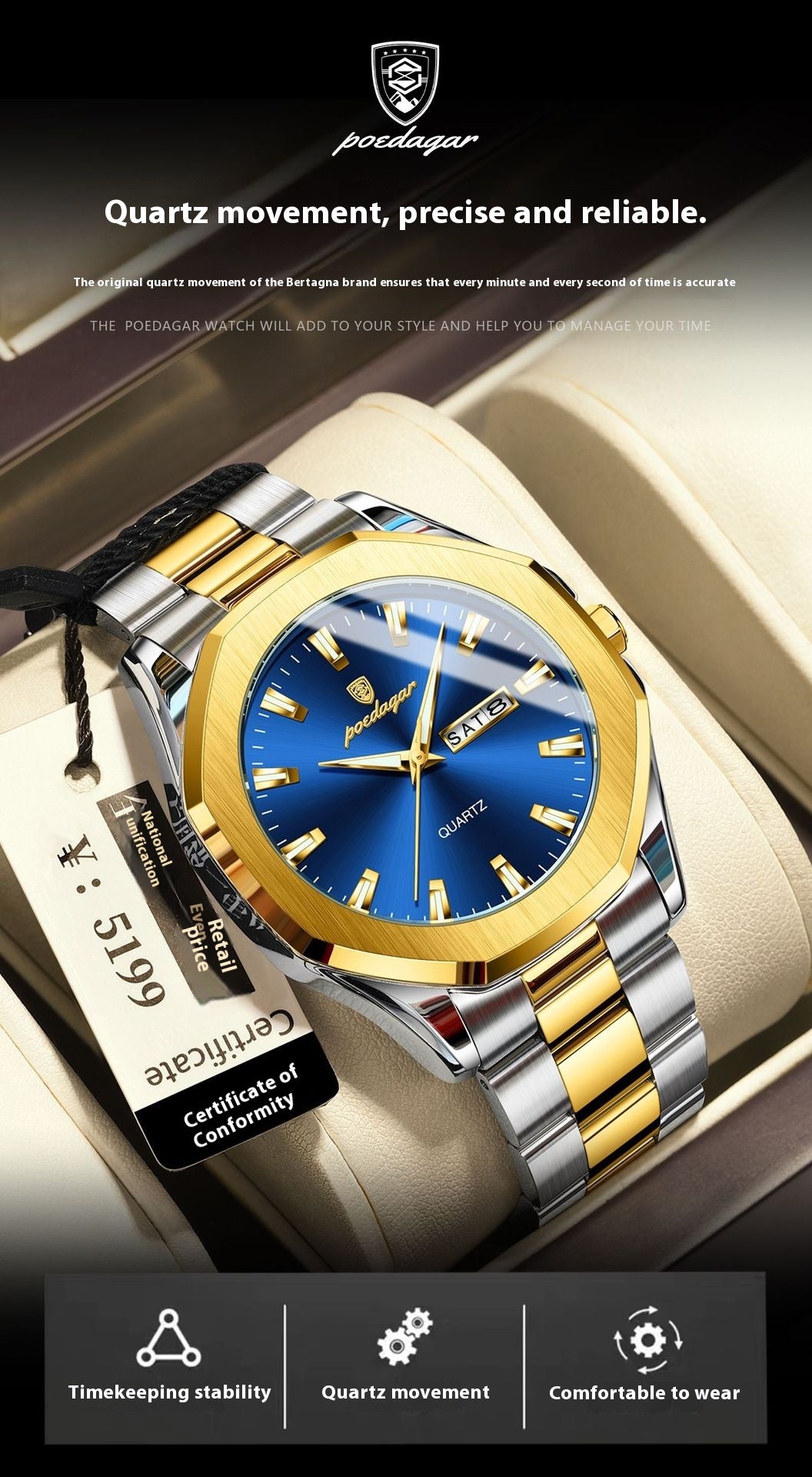 Men's Steel Strap Quartz Watch