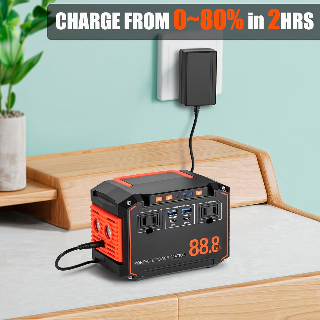 Portable Power Station 88.8Wh or 111Wh with AC, USB-C, USB-A and Optional 30W Solar Panel for Camping — image 7