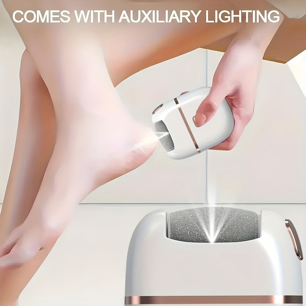Callus Remover for Feet Electric Rechargeable Foot Grinder with 3 Grinding Heads & 2 Speed Settings – USB Portable Pedicure T