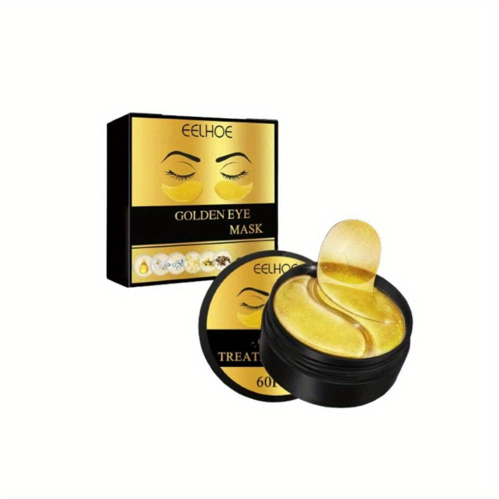 Under Eye Patches 120pcs (2 Boxes) with Hyaluronic Acid, Collagen & Glycerin – Gold Eye Mask for Dark Circles, Puffiness & Fi