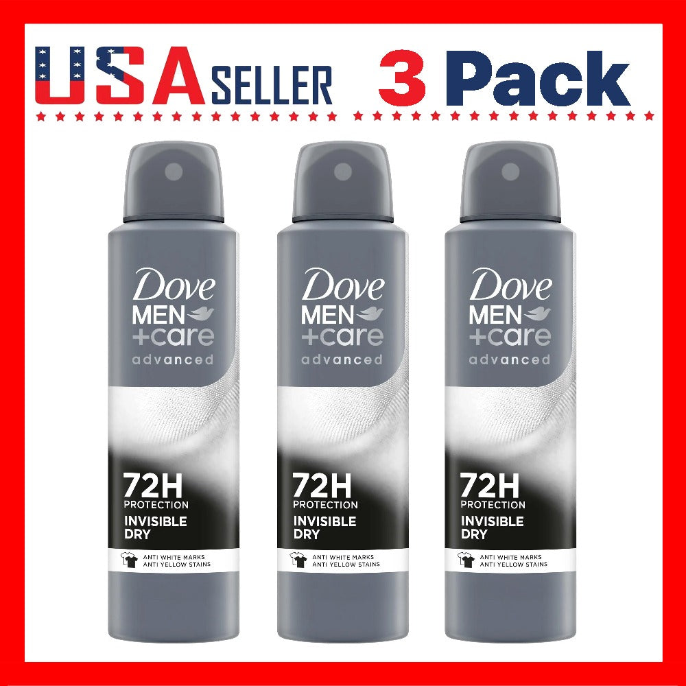 Dove Men+Care Invisible Dry Antiperspirant Spray, 150 ml Cans in Three-Pack with 72H Label — image 1
