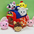 Farm Playset Baby Toy with 6 Plush Animals, Barn, Rattle, Crinkle & Mirror, Portable Sensory Learning Toy for Babies & Toddle