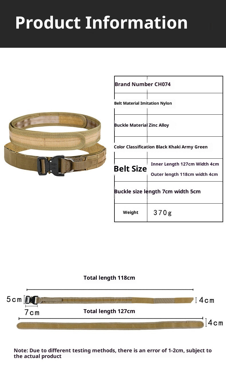 Double-layer Thickened Tactical Field Multi-functional Nylon Waistband