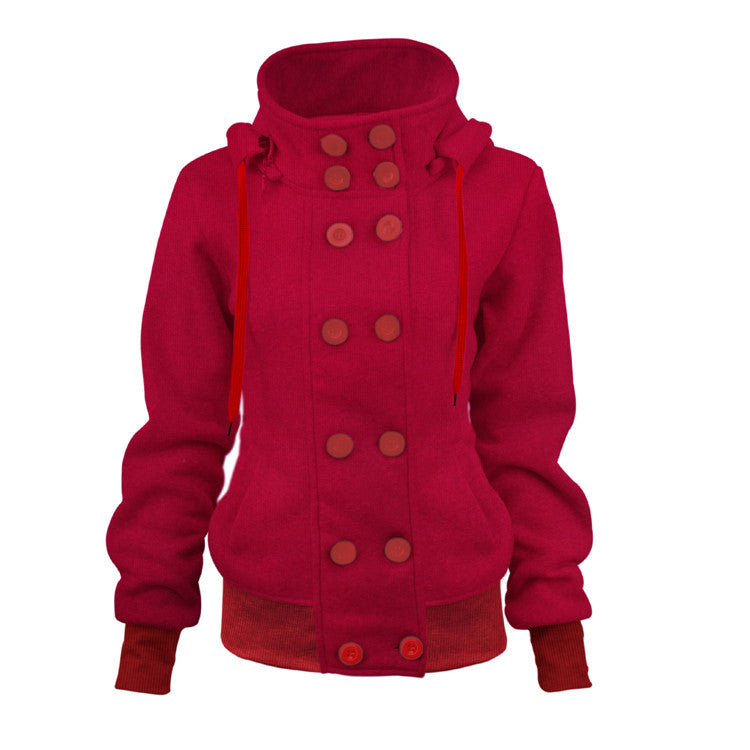 Autumn and winter new AliExpress best selling Double-breasted detachable hooded jacket Thick warm cotton coat women