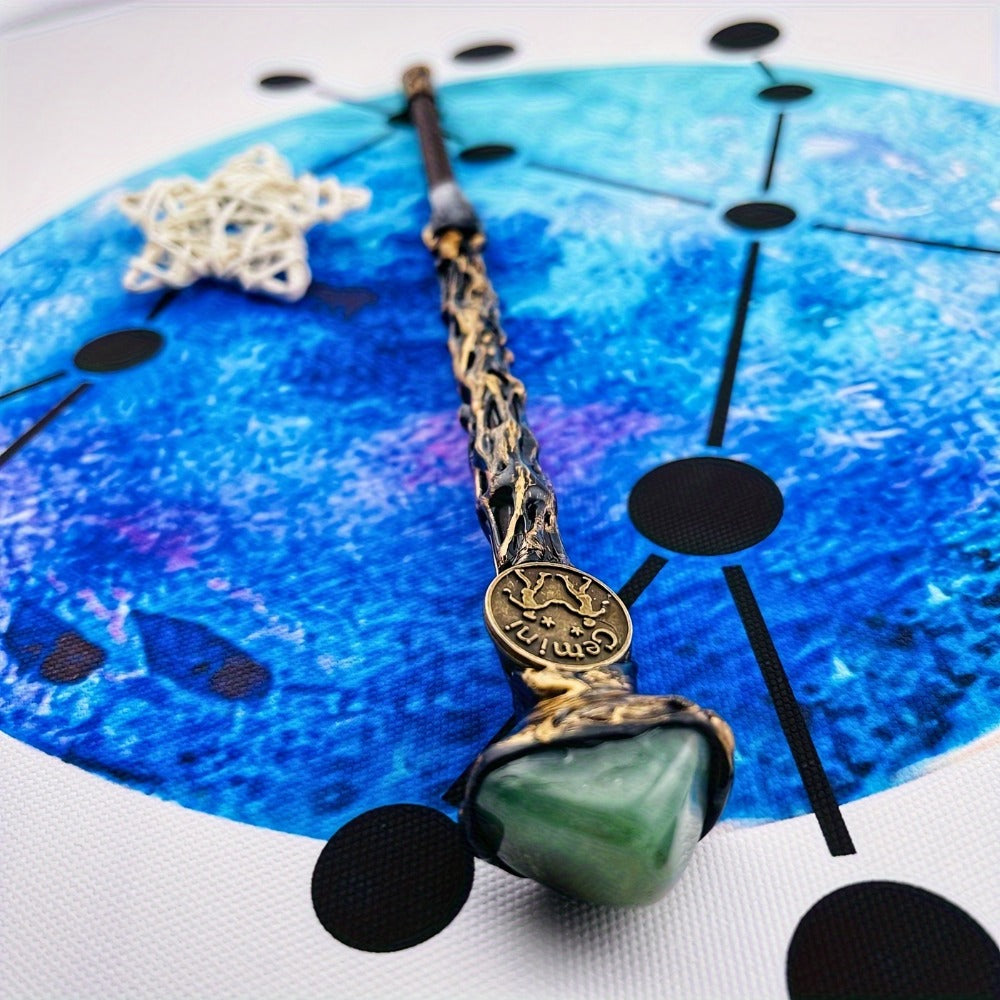 Zodiac Crystal Magic Wand with Gift Box – Handmade Astrology Wand All 12 Signs Aries Taurus Gemini Cancer Leo Virgo Libra Sco
