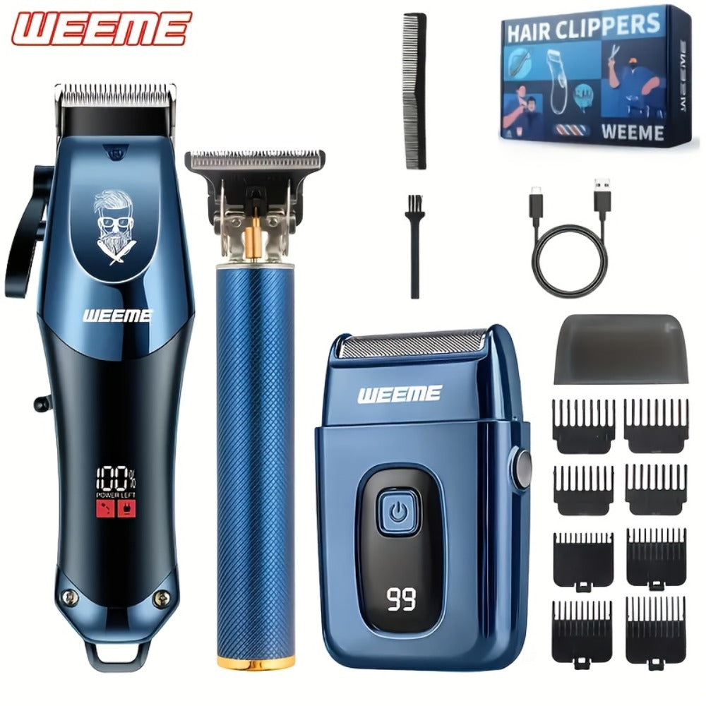 Hair Clipper WEEME One-, Two- or Three-Piece Grooming Sets with LCD Displays, USB Charging and Four Options — image 14