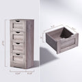 Floor Cabinet Wooden Storage Cabinet Home Office Living Room Bathroom Side Table Sturdy Modern 4 Drawers Grey - V.I.P Digital Presence