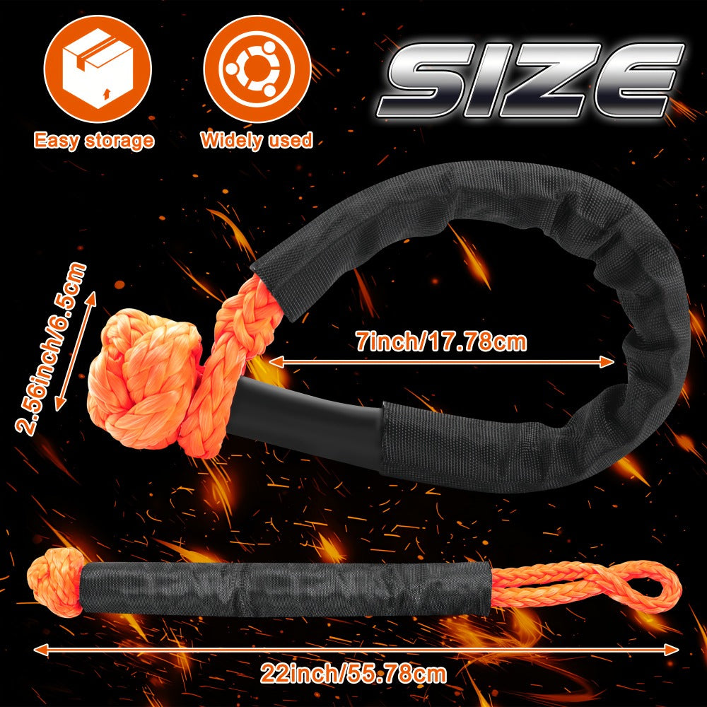 Soft Shackle 41, 000 lb Breaking Strength Synthetic UHMWPE Recovery Rope with Protective Sleeve – Heavy Duty Tow Shackle for 