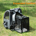 Expandable Pet Carrier Backpack with Mesh Panels, Foldable Frame and Dark Gray or Light Gray Options — image 1
