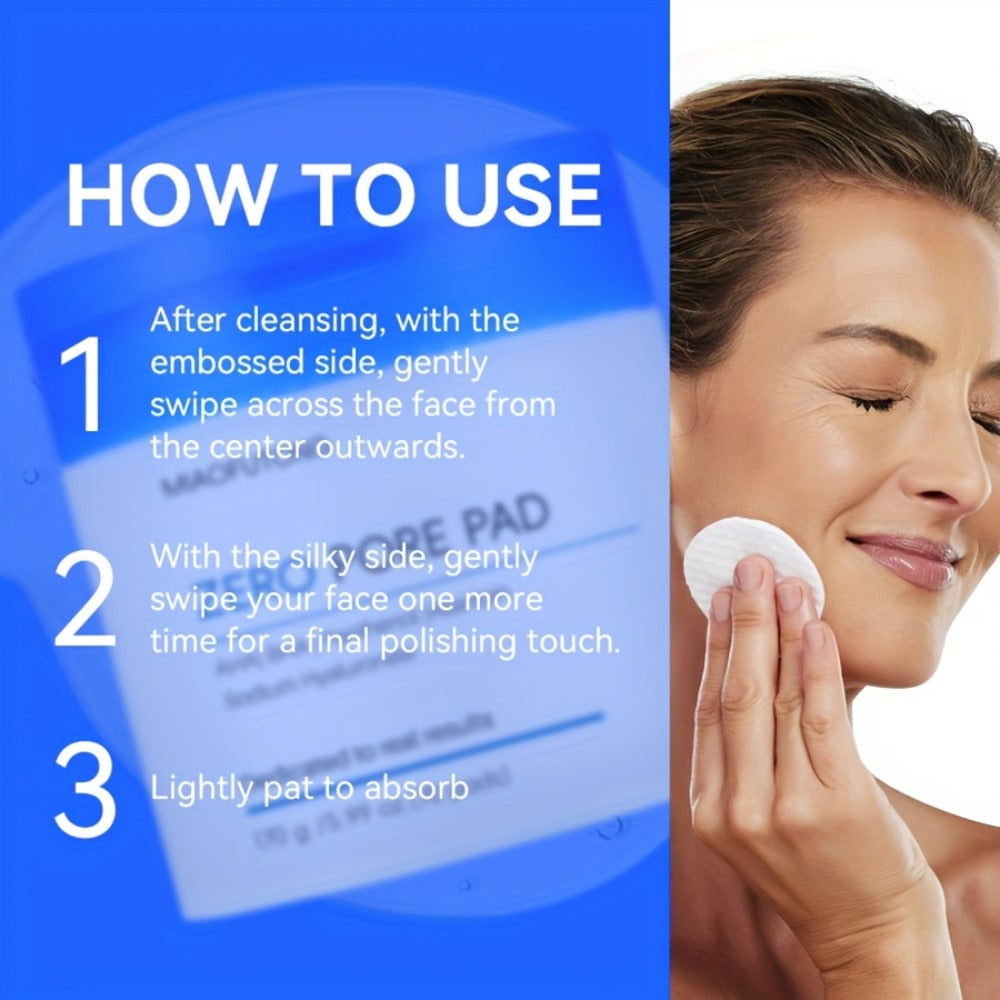 Exfoliating Cleansing Pads with Hyaluronic Acid & Rose Water 70 Count - Dual-Texture Deep for Bath Time, Home Spa and Persona