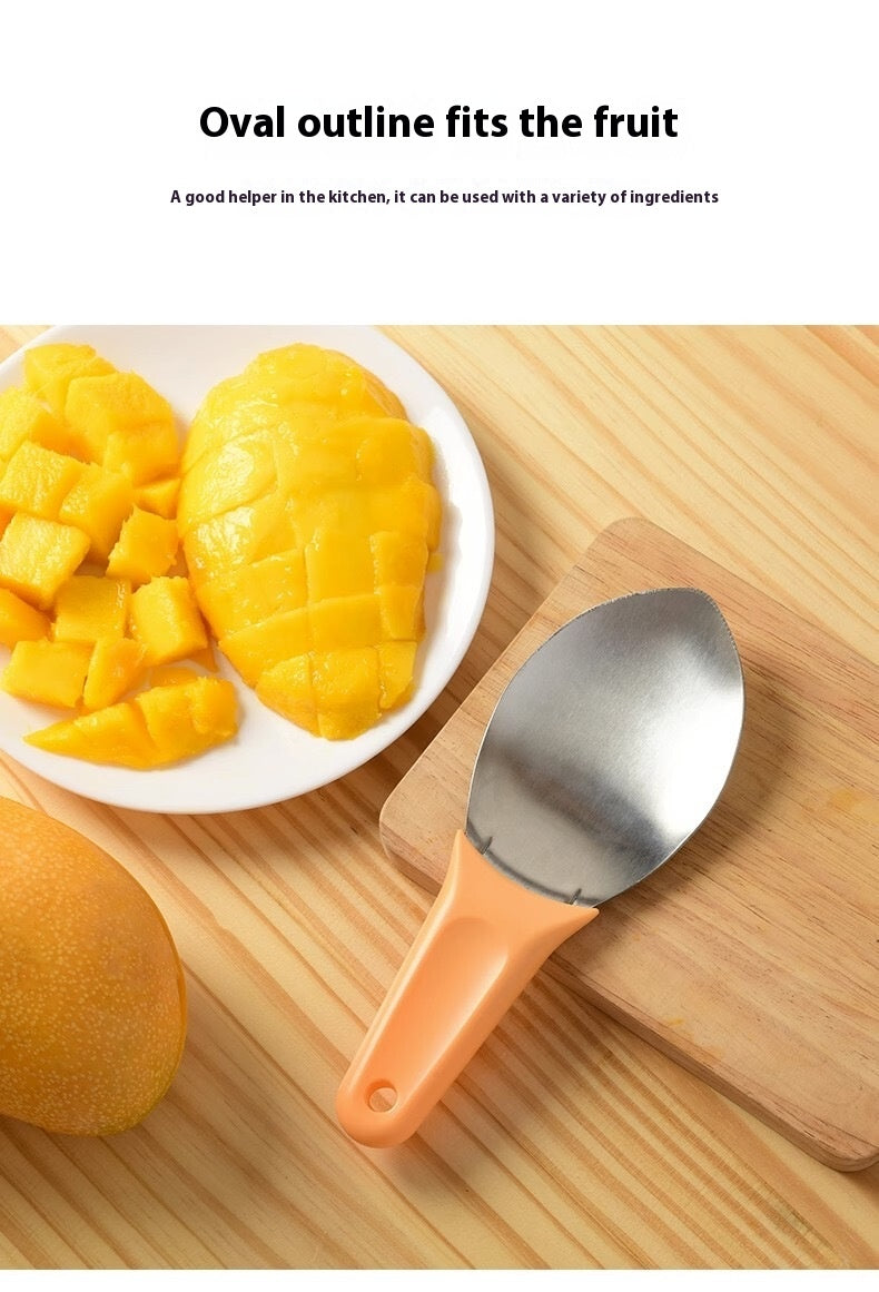 Stainless Steel Mango Peeler Fruit Meat Spoon Mango Cutter Dice
