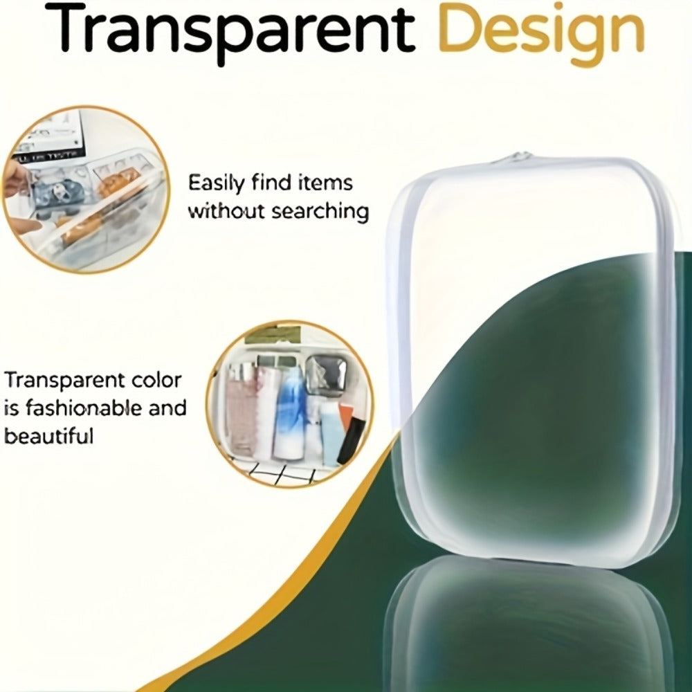 Six-Piece Clear Hard-Shell Organizer Set with Two Small, Two Medium and Two Large Zippered Cases — image 8