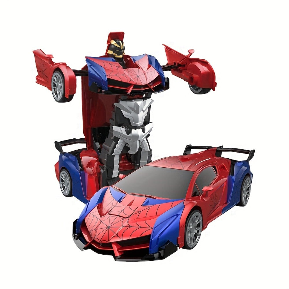 Robot Deformation Car for Kids 1:18 Blue & Red, One-Button Transform Remote Control Stunt Vehicle — image 12
