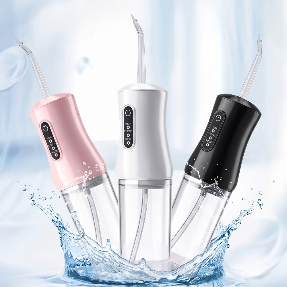 Adjustable Pressure Water Flosser with Interchangeable Nozzles – USB Rechargeable Smart Electric Oral Irrigator for Deep Teet