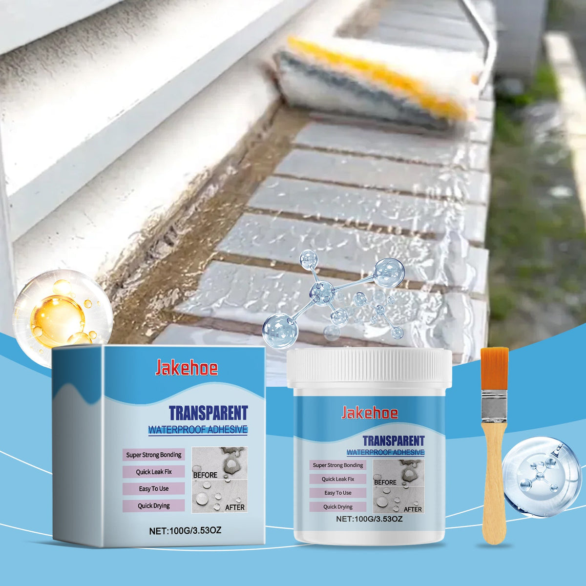 Waterproof Adhesive Transparent Paint Glue For Invisible Sealing Of Exterior Roofs Of Home Waterproof Construction Site
