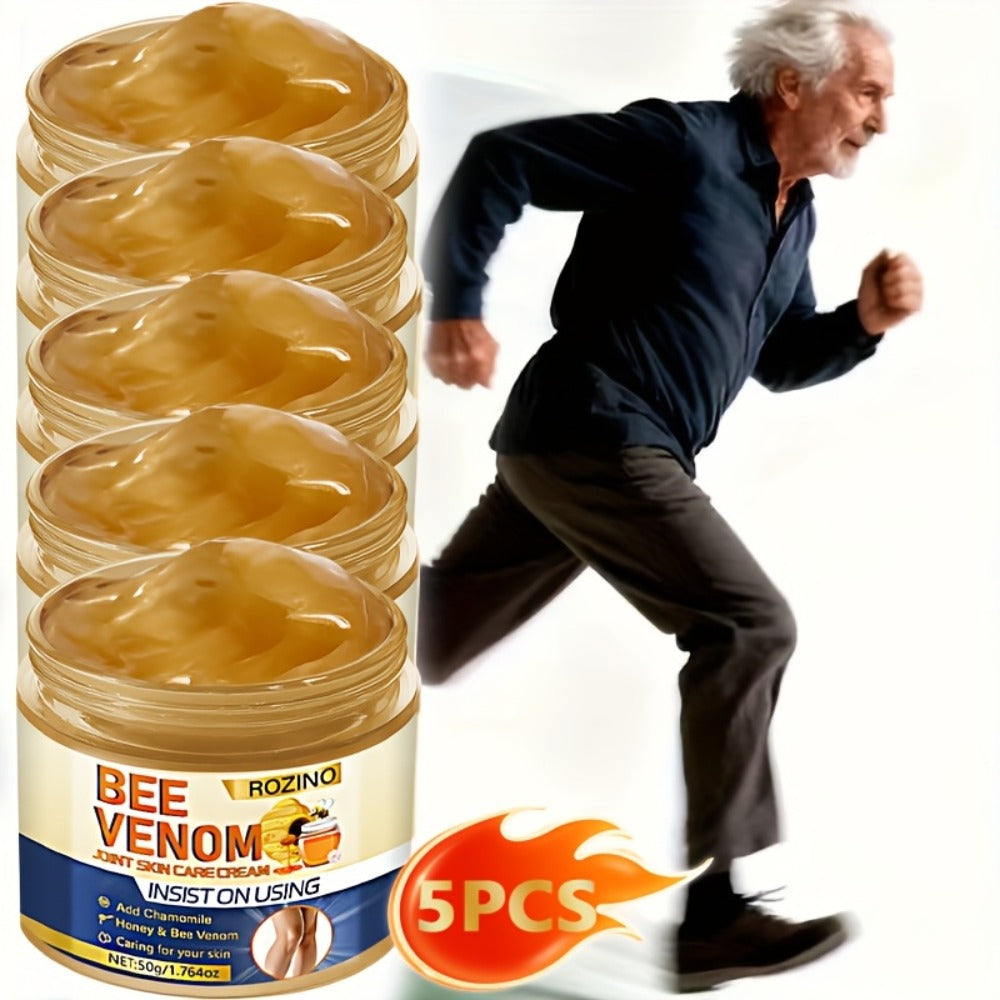 Body Cream ROZINO Bee Venom 50g Jars in a Five-Piece Set for External Knees Elbows Arms and Legs — image 1