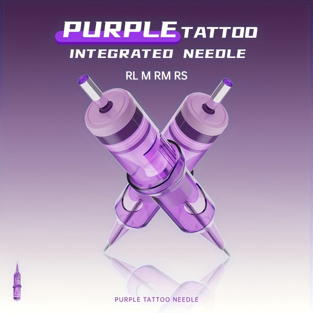Tattoo Cartridge Needles 30 50pcs Purple RL RS RM M1 Mixed Sizes - Tuffking Disposable for Temporary Body Art, Festivals and 
