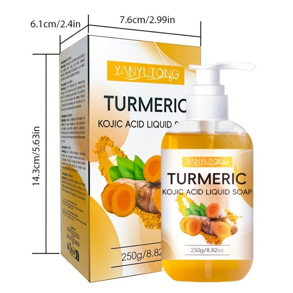 Turmeric and Kojic Acid Liquid Body Wash in a 250g Amber Pump Bottle with Single-Piece Option — image 4