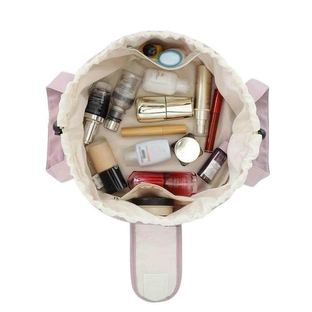 Makeup Bag Drawstring Flat-Lay Oxford Organizer in 12 Print and Color Options for Travel, Vanity and Everyday Beauty Storage 