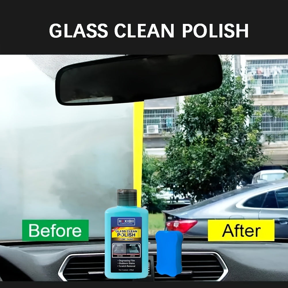 Car Glass Polish by HEXIBII, 150ml Oil-Film Cleaner Compound with Two Sponge Applicators for Windshields — image 11