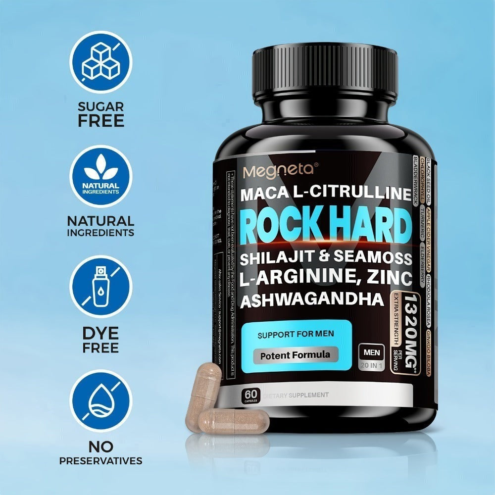 Two-Piece Men's Health Supplement Set with One Capsule Bottle and One Liquid Dropper Bottle in Coordinated Packaging — image 