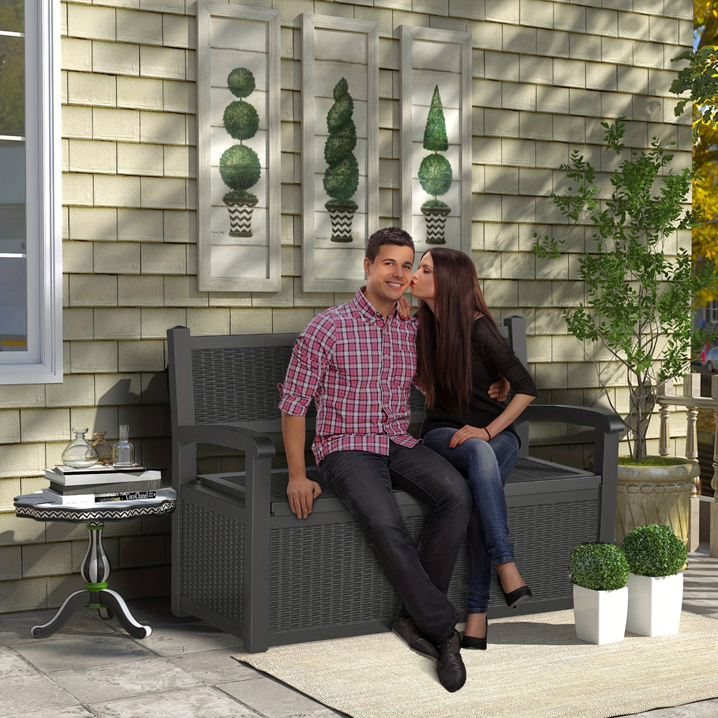 Deck Box | Outdoor Storage Bench Patio Rattan Pool Tools 400 LB Seat — image 1