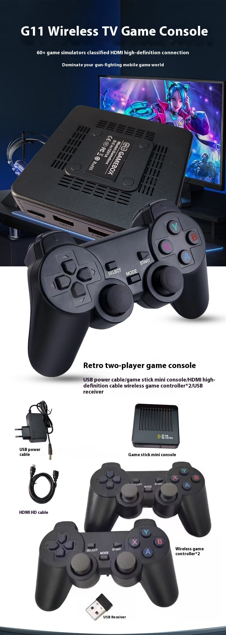 G11 PRO Dual System TV Set-top Box Open Source Game Console