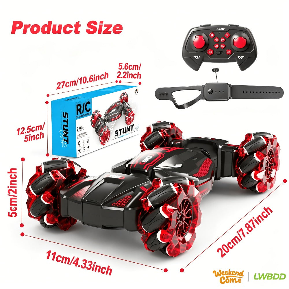 Remote Control Car Stunt Racer with Dual Remotes and LED Lights — image 3