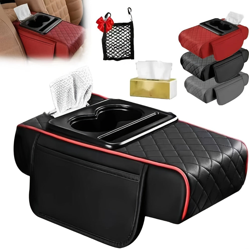 Center Console Armrest Organizer with Two Cup Holders, Tissue Slot, Side Pockets and Eight Color or Trim Options — image 13